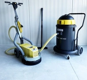 Ponceuse de sol béton avec aspirateur